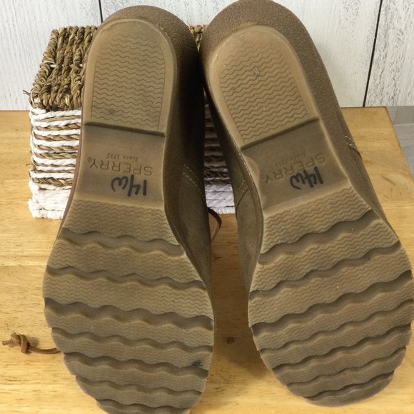 Sperry Stella Wedge Tan Suede Boots, Size 9 Med - Picture 6 of 9